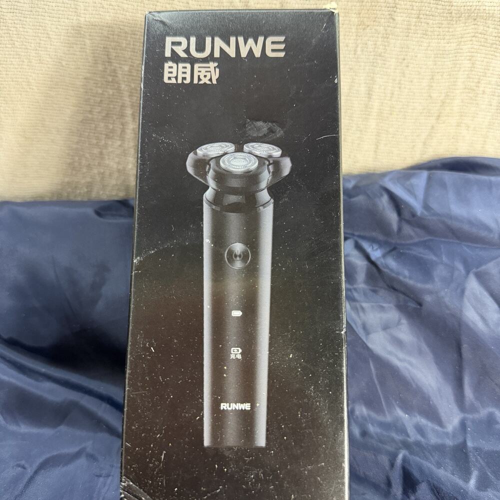RUNWE Rs210 Waterproof Rechargeable Cordless Rotary Shaver with Beard Trimmer